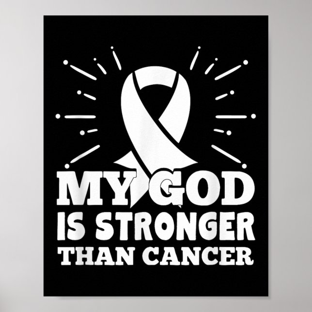 My God Is Stronger Than Lung Cancer Faith Poster (Front)