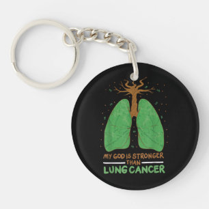 My God Is Stronger Than Lung Cancer Key Ring