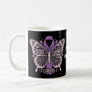 My God Is Stronger Than Lupus Faith Based Warrior Coffee Mug