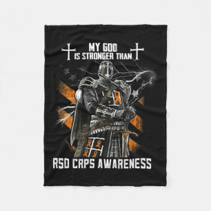 My God Is Stronger Than Rsd Crps Awareness Fleece Blanket