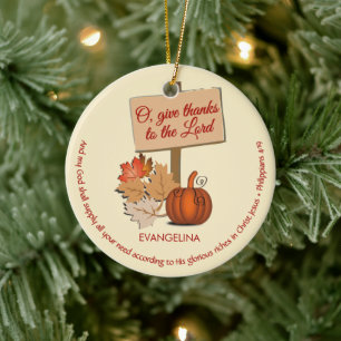 MY GOD SHALL SUPPLY   Christian Thanksgiving Ceramic Tree Decoration