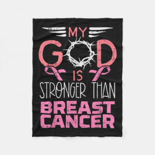 My God Stronger Than Breast Cancer Awareness Chris Fleece Blanket