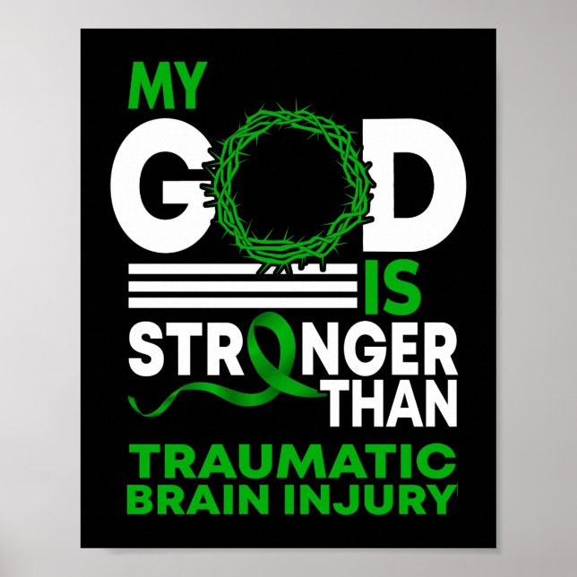 My God Stronger Than Traumatic Brain Injury Poster (Front)