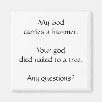 My God/Your God Square Magnet