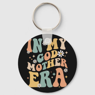 My Godmother Era Lover Groovy Retro Mum Funny Moth Key Ring