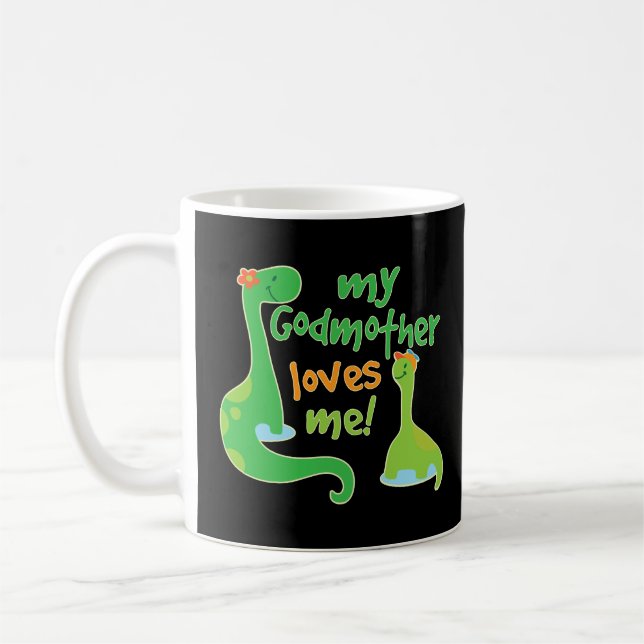 My Godmother Loves Me Gift for Godson  Coffee Mug (Left)