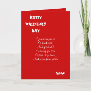 My godson on valentine's day holiday card