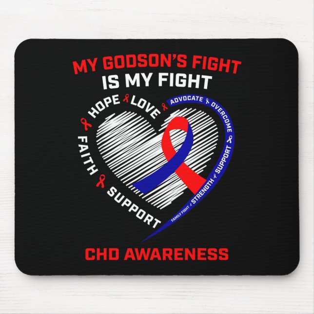 My Godsons Fight Is My Fight Chd Heart Disease Awa Mouse Mat (Front)