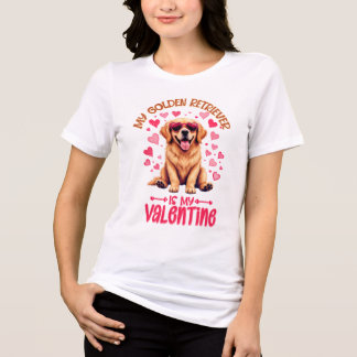 My Golden Retriever is My Valentine dog lover mum Tri-Blend Shirt