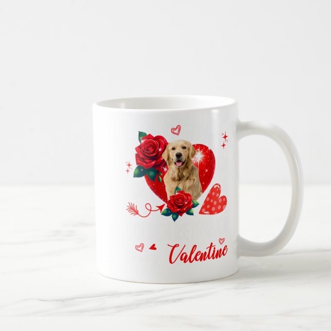 My Golden Retriever Is My Valentine Owner Floral H Coffee Mug (Right)