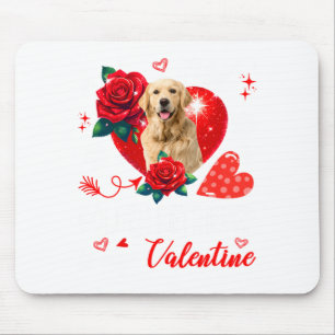 My Golden Retriever Is My Valentine Owner Floral H Mouse Mat