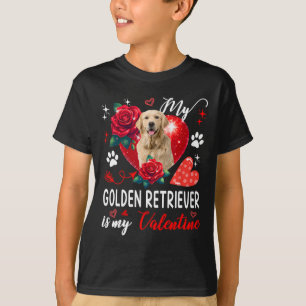 My Golden Retriever Is My Valentine Owner Floral H T-Shirt