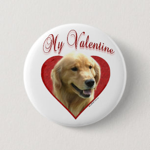 My Golden Retriever Valentine 6 Cm Round Badge