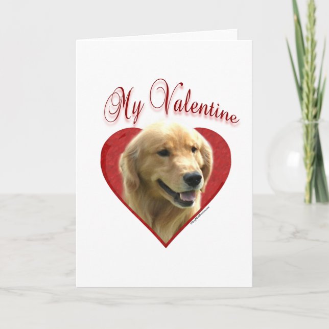 My Golden Retriever Valentine Holiday Card (Front)