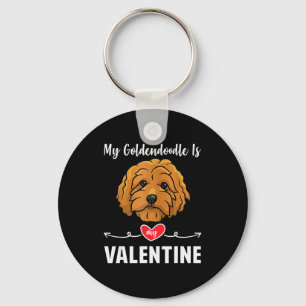 My Goldendoodle Dog Is My Valentine Gifts Dog Pupp Key Ring