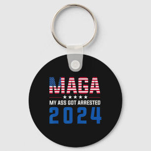 My Got Arrested 2024 Funny Anti-trump Democrat Gag Key Ring