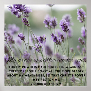 My Grace Is Motivational Bible Verse Poster