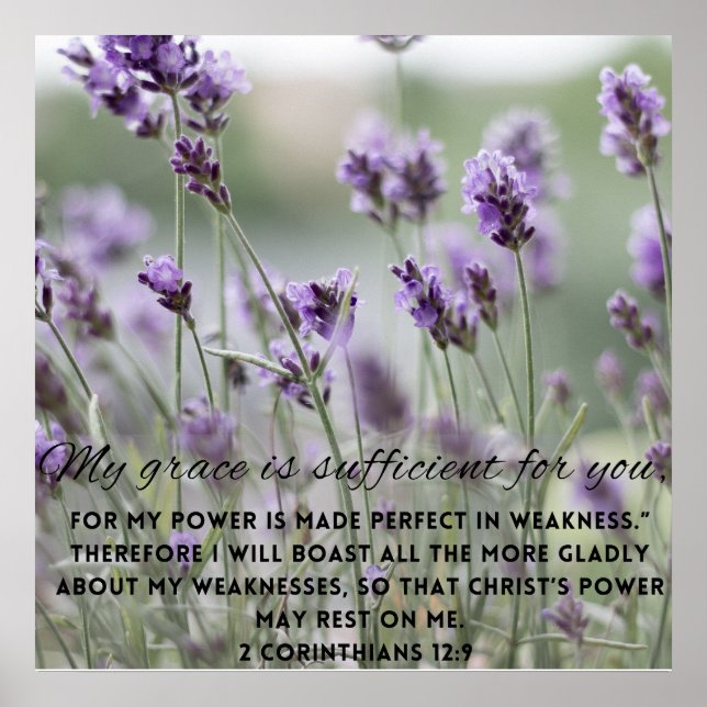 My Grace Is Motivational Bible Verse Poster (Front)