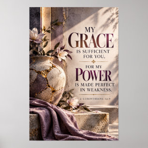 My Grace Is Sufficient 2 Corinthians 12:9 Christia Poster