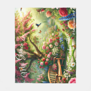 "My Grace Is Sufficient for Thee" Fleece Blanket
