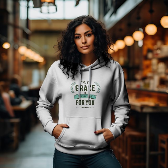 My Grace is Sufficient Scripture Teal Hoodie (Creator Uploaded)