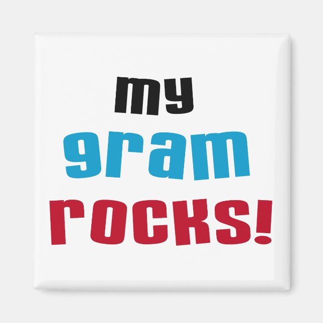 My Gram Rocks T-shirts and Gifts Magnet (Front)