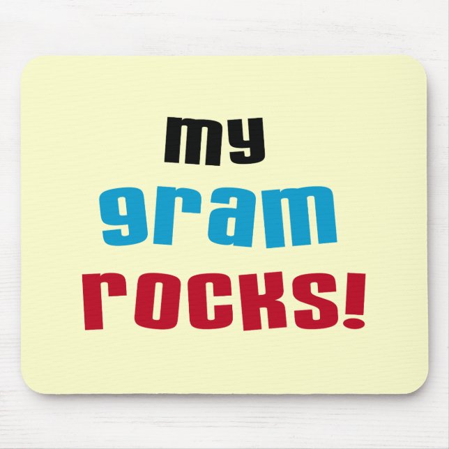 My Gram Rocks T-shirts and Gifts Mouse Mat (Front)