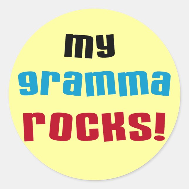 My Gramma Rocks T-shirts and Gifts Classic Round Sticker (Front)