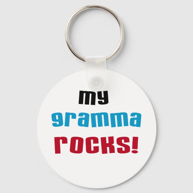 My Gramma Rocks T-shirts and Gifts Key Ring (Front)