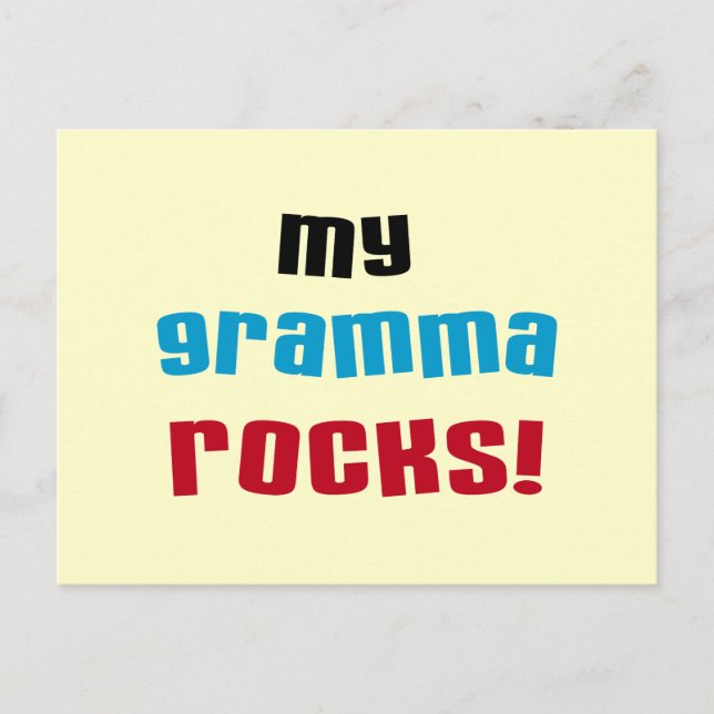My Gramma Rocks T-shirts and Gifts Postcard (Front)