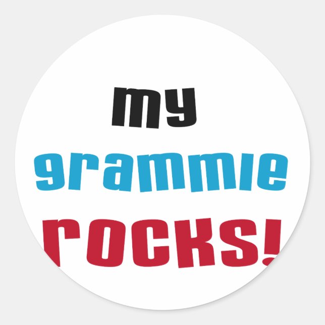 My Grammie Rocks T shirts and Gifts Classic Round Sticker (Front)
