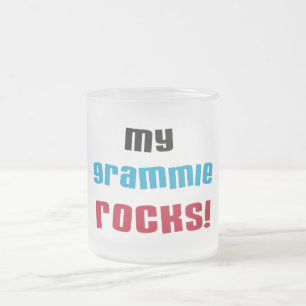 My Grammie Rocks T shirts and Gifts Frosted Glass Coffee Mug