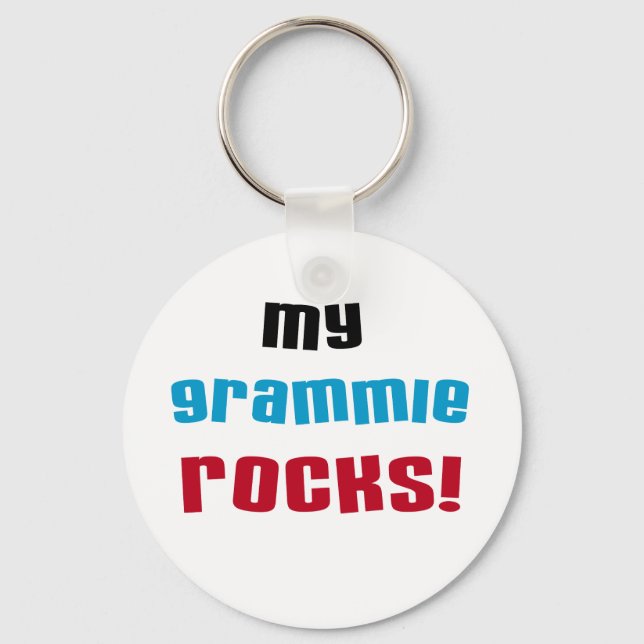 My Grammie Rocks T shirts and Gifts Key Ring (Front)