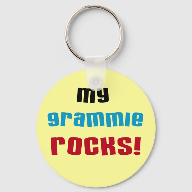 My Grammie Rocks T shirts and Gifts Key Ring (Front)