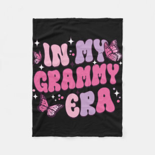 My Grammy Era Funny Butterfly Groovy Retro Mothers Fleece Blanket