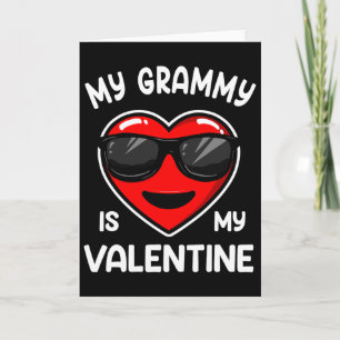 My Grammy Is My Valentine Heart Sungles Boy Girl  Card