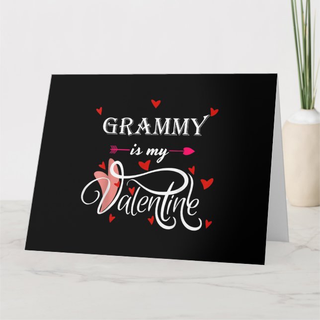 My Grammy Is My Valentine -Valentines Day GrandsoN Card (Front)