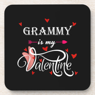 My Grammy Is My Valentine Valentines Day Grandson Coaster