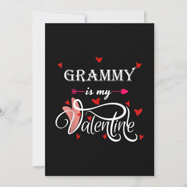 My Grammy Is My Valentine -Valentines Day GrandsoN Holiday Card (Front)