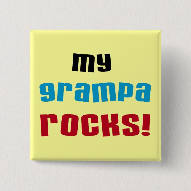 My Grampa Rocks T shirts and Gifts 15 Cm Square Badge (Front)
