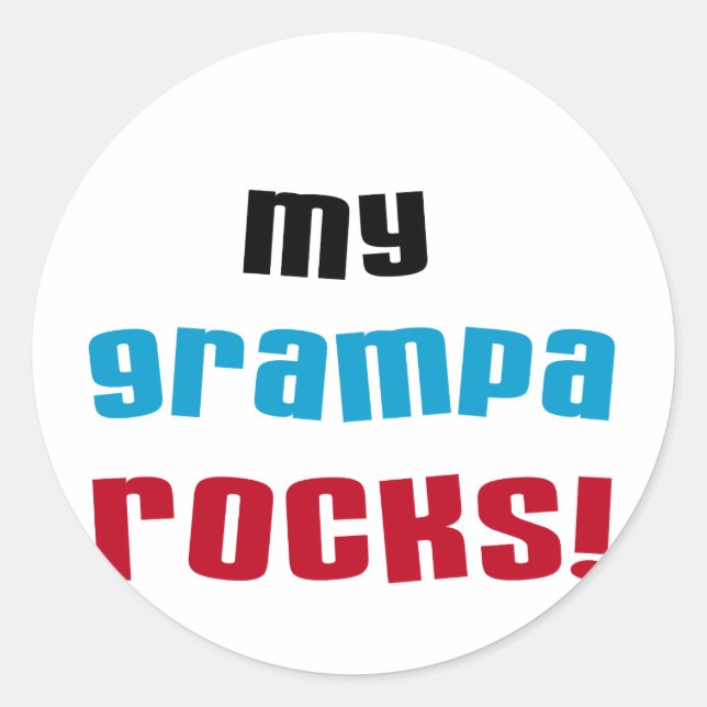 My Grampa Rocks T shirts and Gifts Classic Round Sticker (Front)