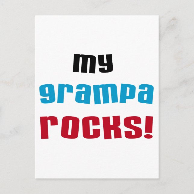 My Grampa Rocks T shirts and Gifts Postcard (Front)
