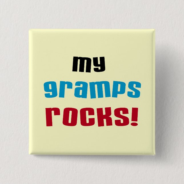 My Gramps Rocks T-shirts and Gifts 15 Cm Square Badge (Front)