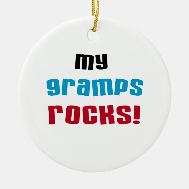 My Gramps Rocks T-shirts and Gifts Ceramic Tree Decoration (Front)