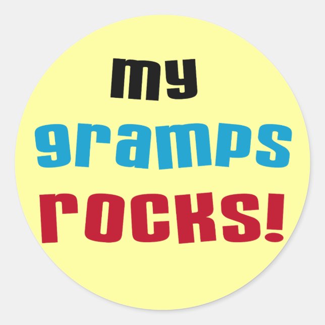 My Gramps Rocks T-shirts and Gifts Classic Round Sticker (Front)