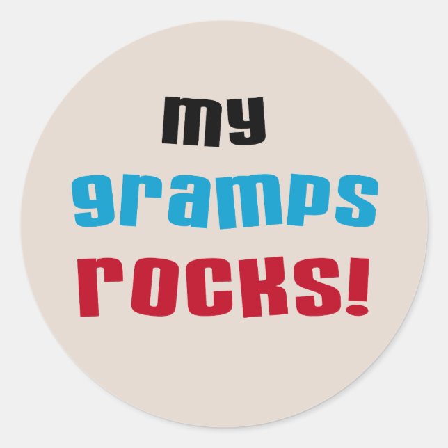 My Gramps Rocks T-shirts and Gifts Classic Round Sticker (Front)