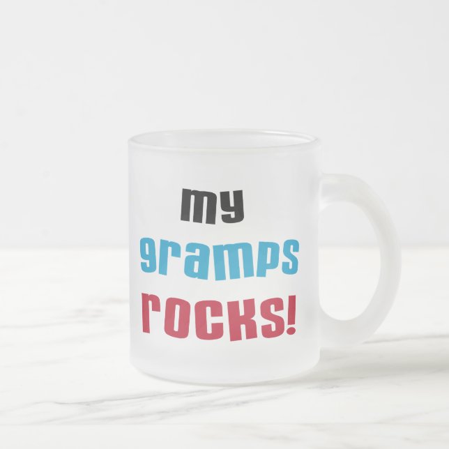 My Gramps Rocks T-shirts and Gifts Frosted Glass Coffee Mug (Right)