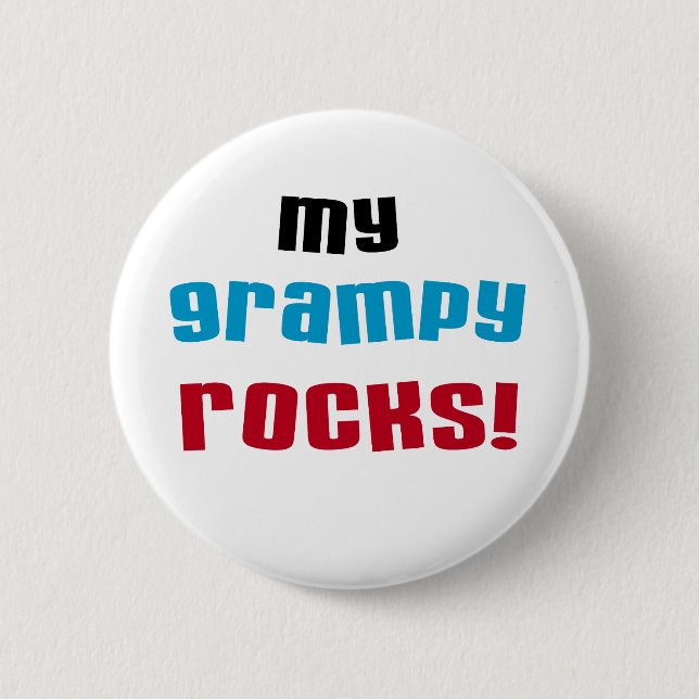 My Grampy Rocks T shirts and Gifts 6 Cm Round Badge (Front)