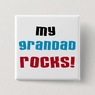 My Grandad Rocks T-shirts and Gifts 15 Cm Square Badge