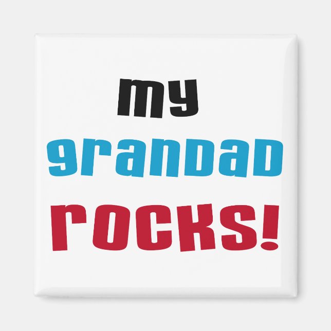 My Grandad Rocks T-shirts and Gifts Magnet (Front)